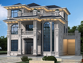 15.5×11.5米 三層網(wǎng)紅款歐式別墅 占地168.61平方 編號(hào):202401022124